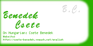 benedek csete business card